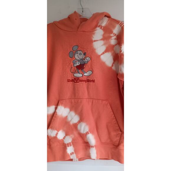 Walt Disney World Orange Tie Dye Sweatshirt/ Hoodie Size Small Genuine Mouseware - Picture 2 of 11